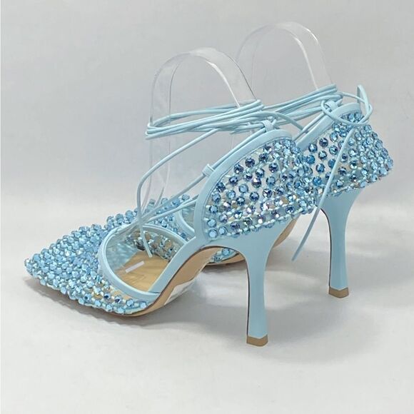 Bottega Veneta Stretch Embellished Ankle Strap High Heel Pumps size 41 - Picture 13 of 16